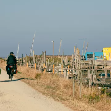 Flucht mit dem Fahrrad auf der "Königin der Bucht von Bourgneuf". 