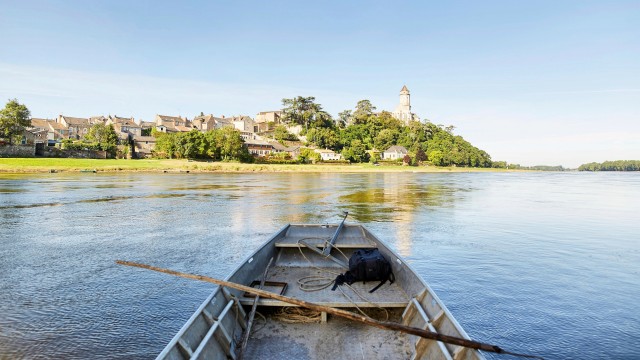 Pêche sur la Loire avec Mathieu Perraud - vue sur St-Florent-le-Vieil